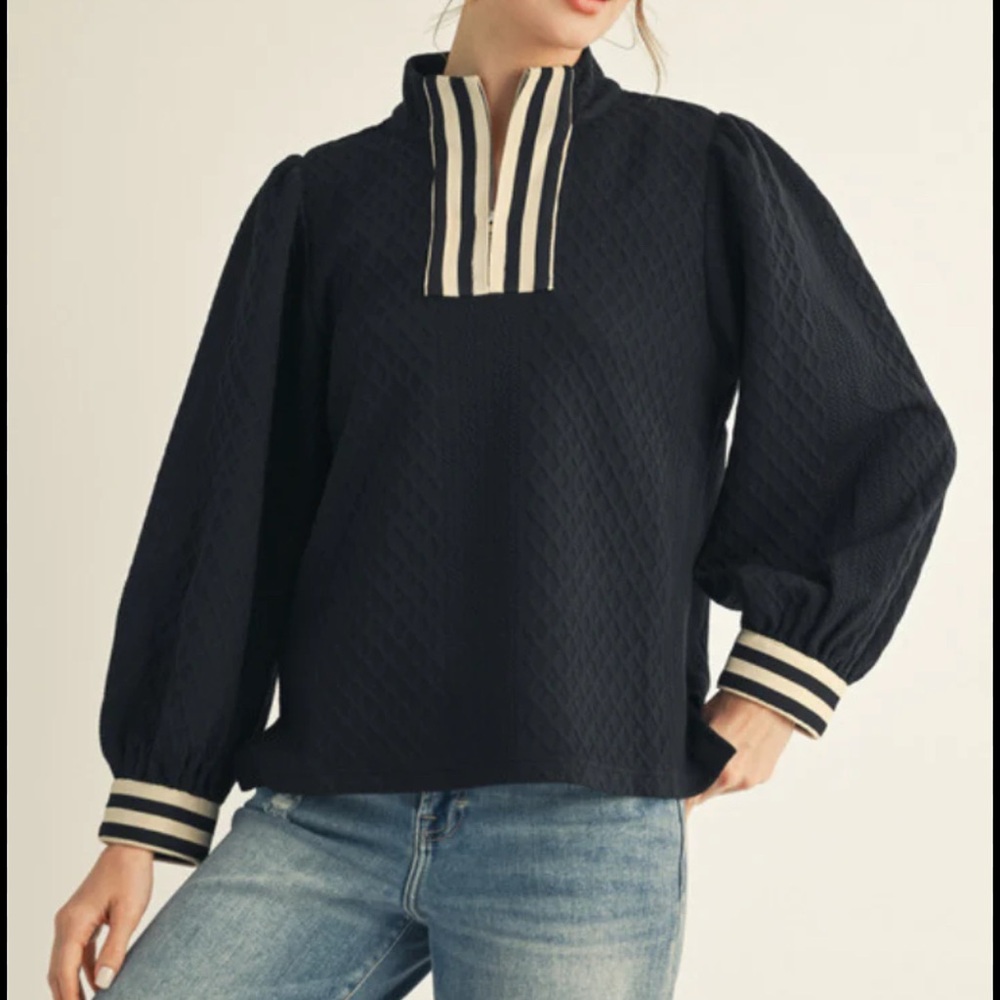 Black Textured Women's Top